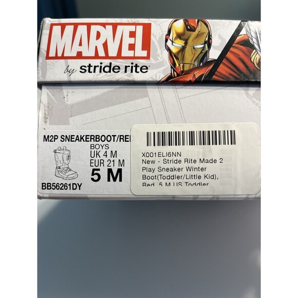 NIB - Marvel Stride Rite Spider-Man Sneaker Boot Boys 5M - Picture 7 of 7